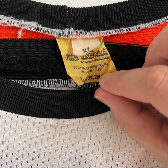 Rare! Vintage Tackla KooKoo Finland Hockey Club Official Game Jersey Size XL - Picture 7 of 11